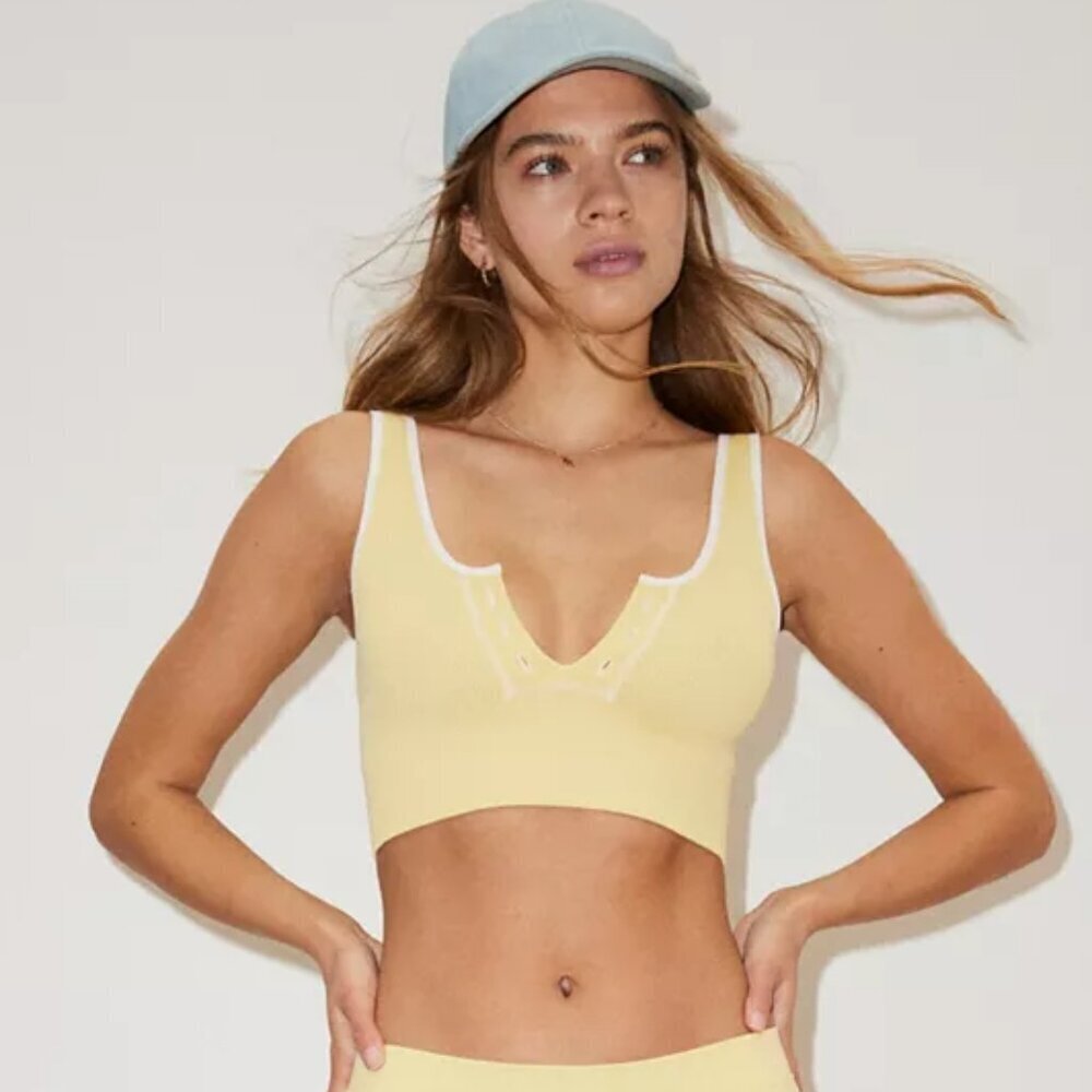 NWT UO Out From Under Call The Shots Cropped Seamless Yellow Bralette